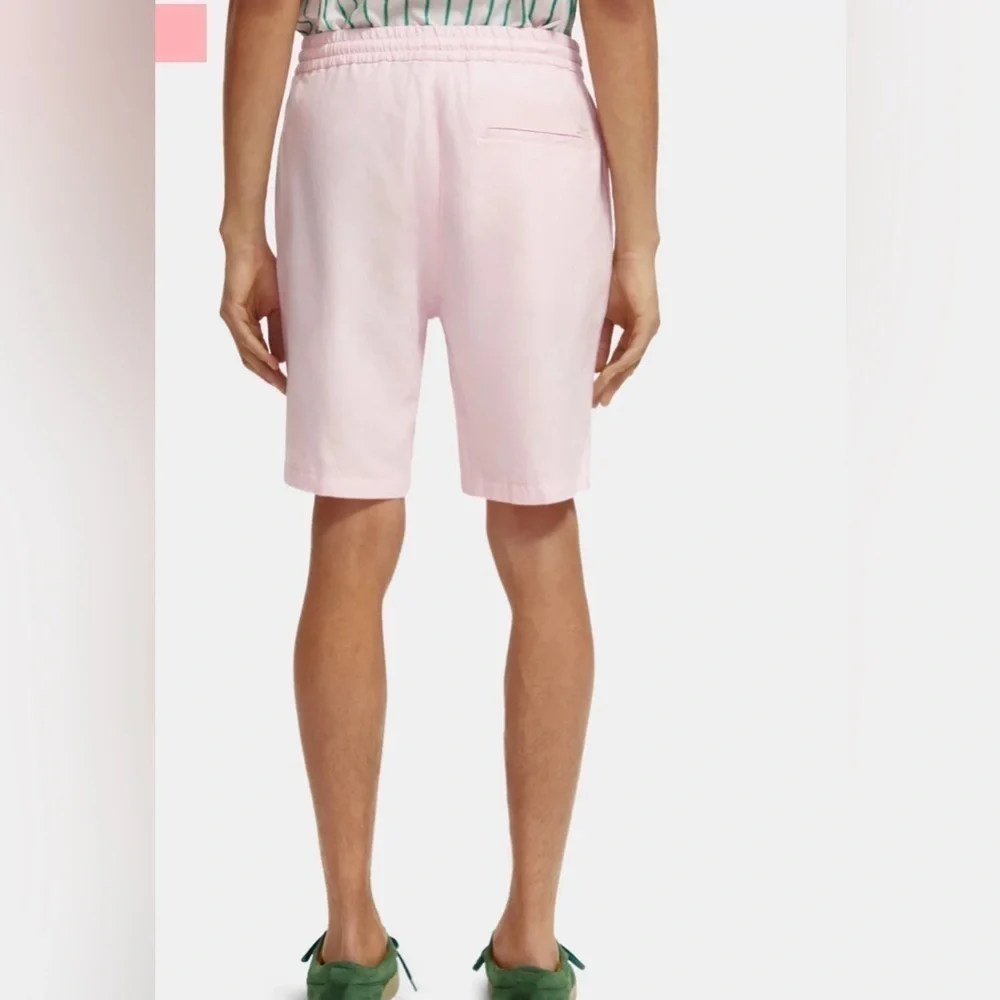 Scotch & Soda Fave Linen Cotton Bermuda Shorts Regular Fit Mens Small NWT Pink